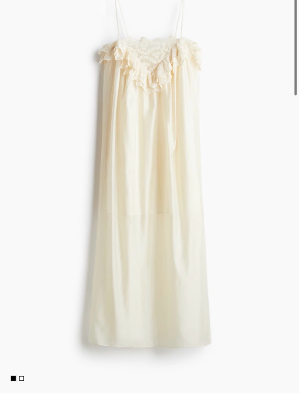 NWT H&M Cream LACE-TRIMMED SLIP DRESS